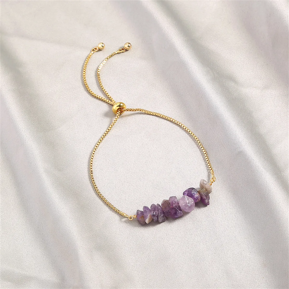 Purple Resin & 18K Gold-Plated Adjustable Bracelet
