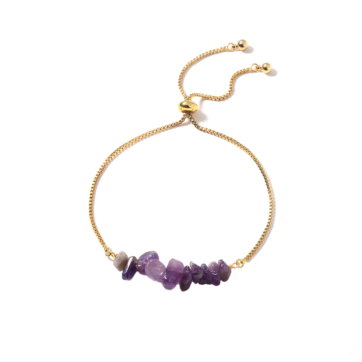 Purple Resin & 18K Gold-Plated Adjustable Bracelet