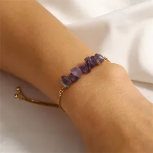 Purple Resin & 18K Gold-Plated Adjustable Bracelet