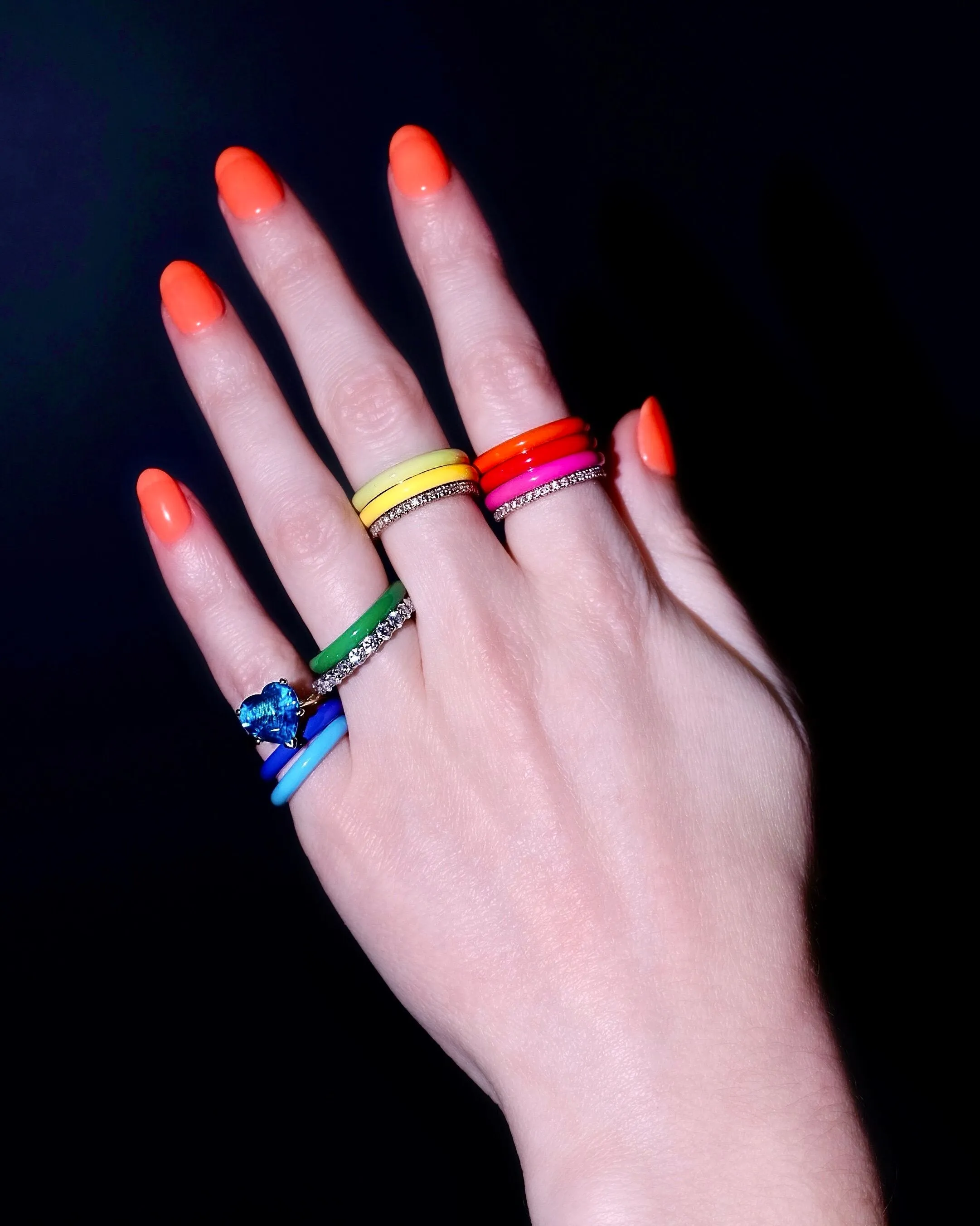 Purple Unicorn Rainbow Enamel Stacking Ring