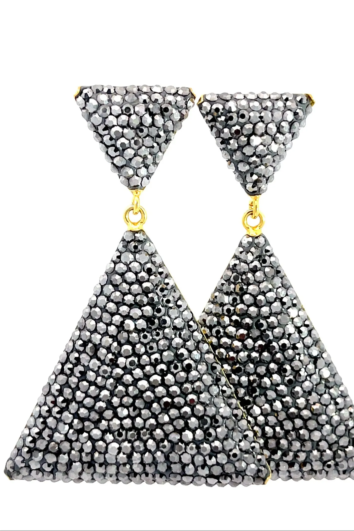 Pyramid Crystal 925 Sterling Silver Dangle Earring