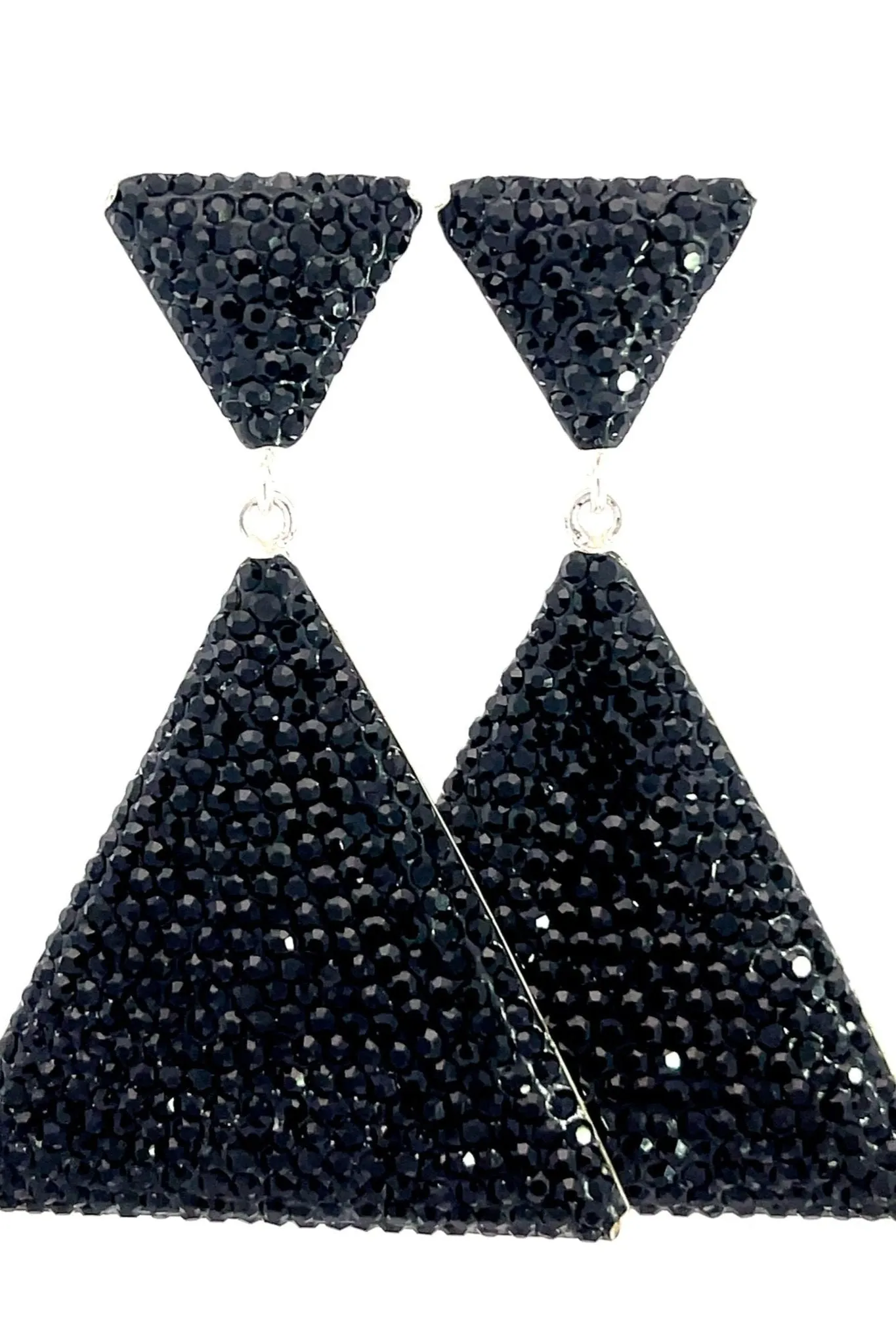 Pyramid Crystal 925 Sterling Silver Dangle Earring