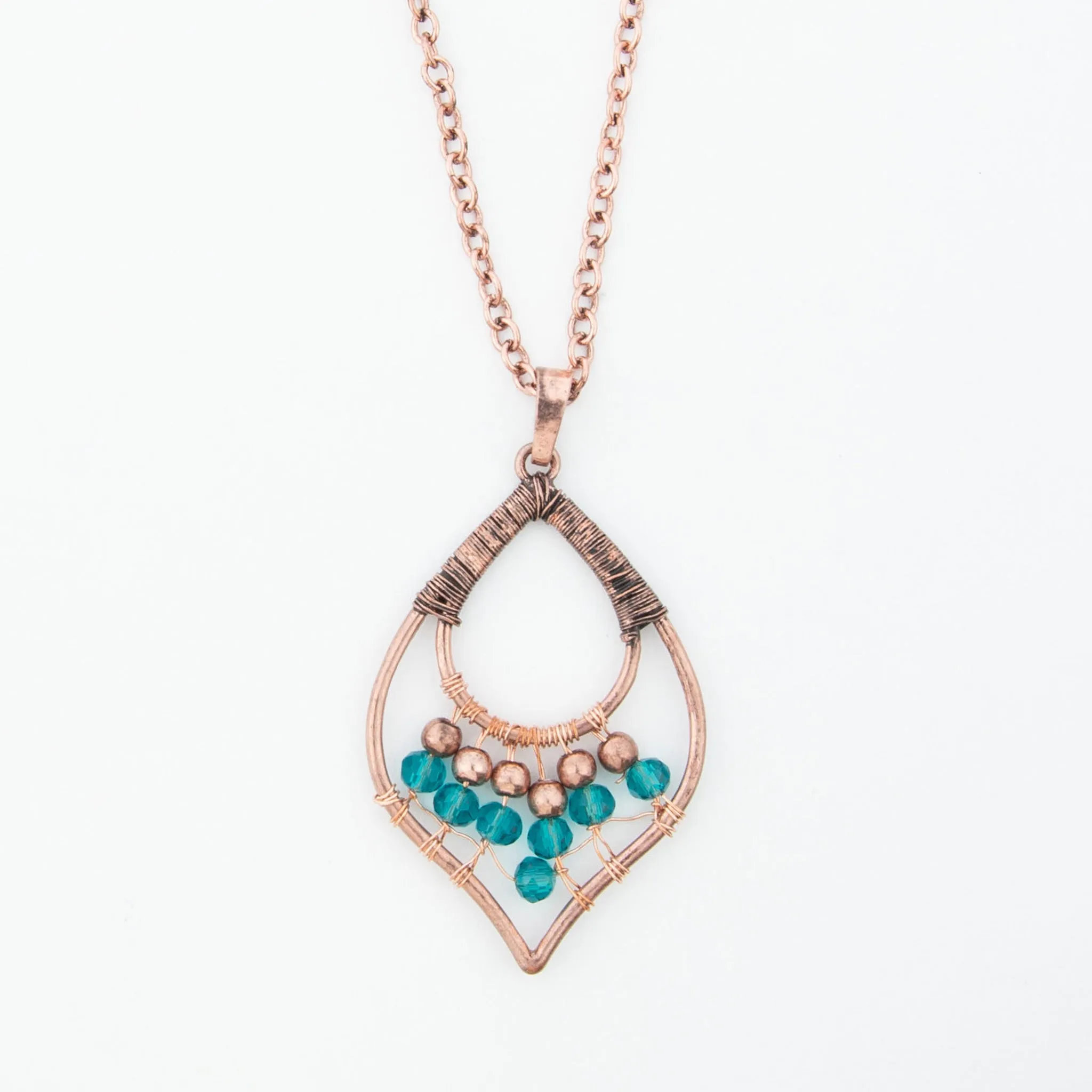 Rachel Wire Wrapped Teardrop Pendant Necklace