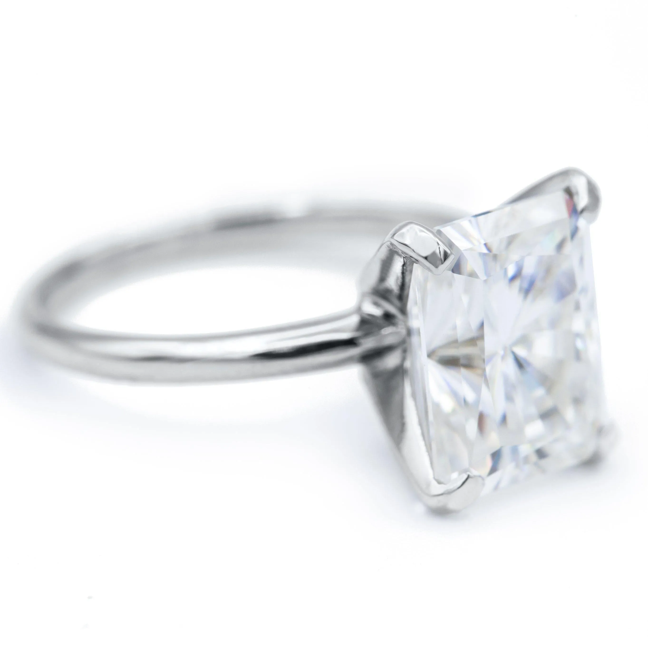 Radiant First Crush FAB Moissanite 4 Prongs FANCY Solitaire Ring