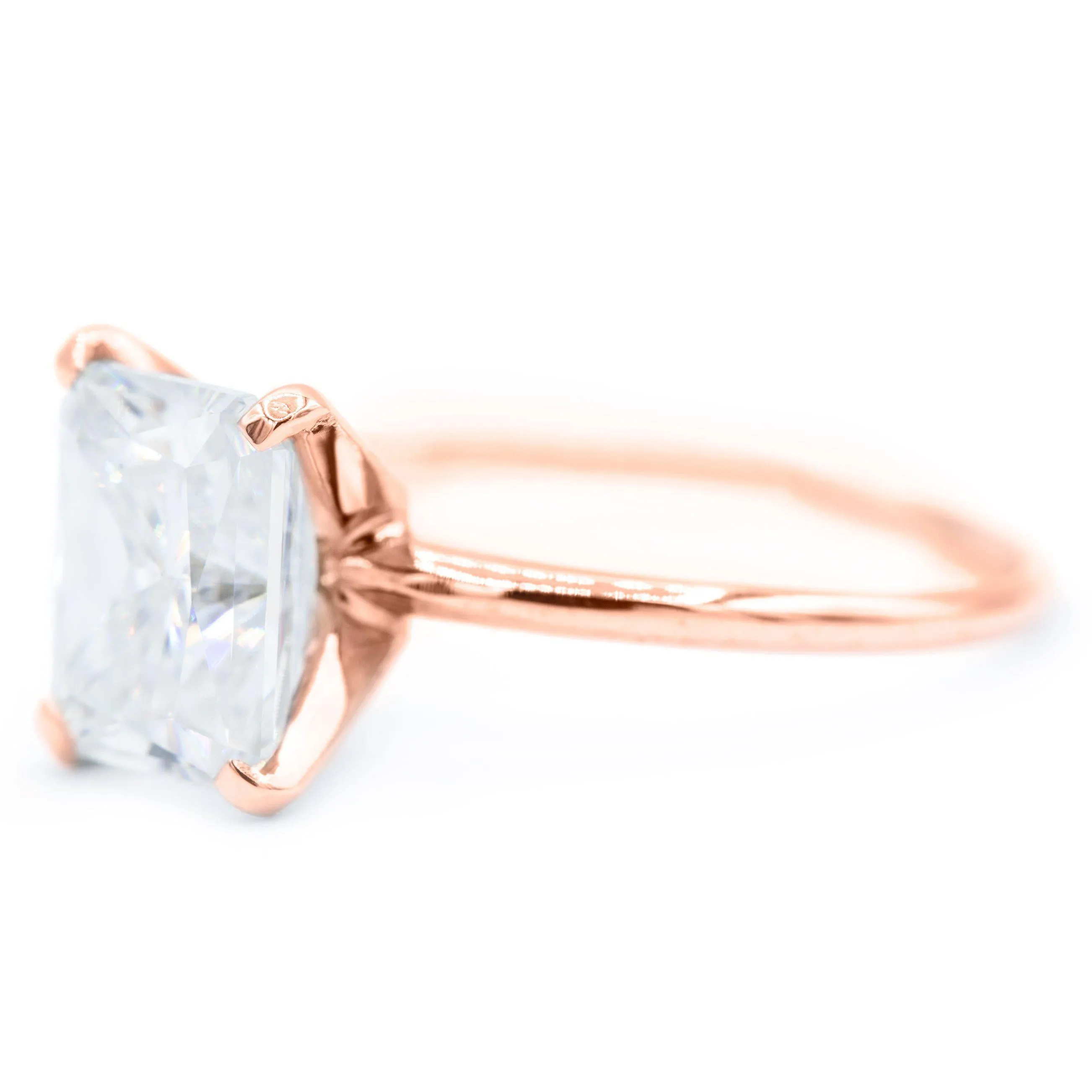 Radiant First Crush FAB Moissanite 4 Prongs FANCY Solitaire Ring