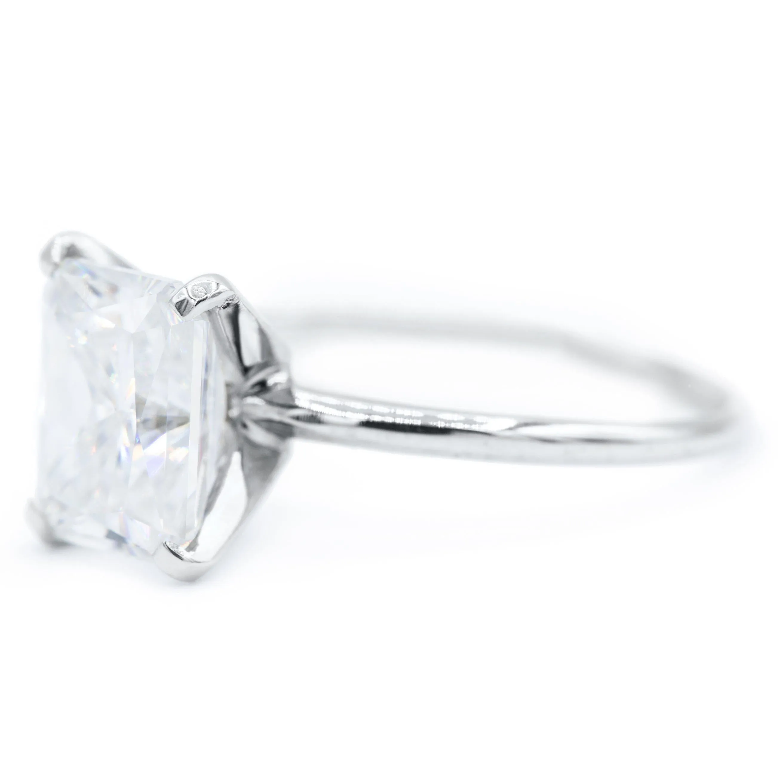 Radiant First Crush FAB Moissanite 4 Prongs FANCY Solitaire Ring