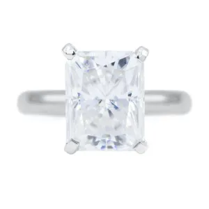 Radiant First Crush FAB Moissanite 4 Prongs FANCY Solitaire Ring