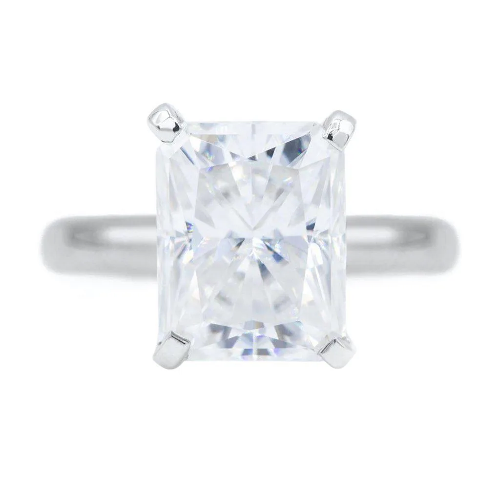 Radiant First Crush FAB Moissanite 4 Prongs FANCY Solitaire Ring