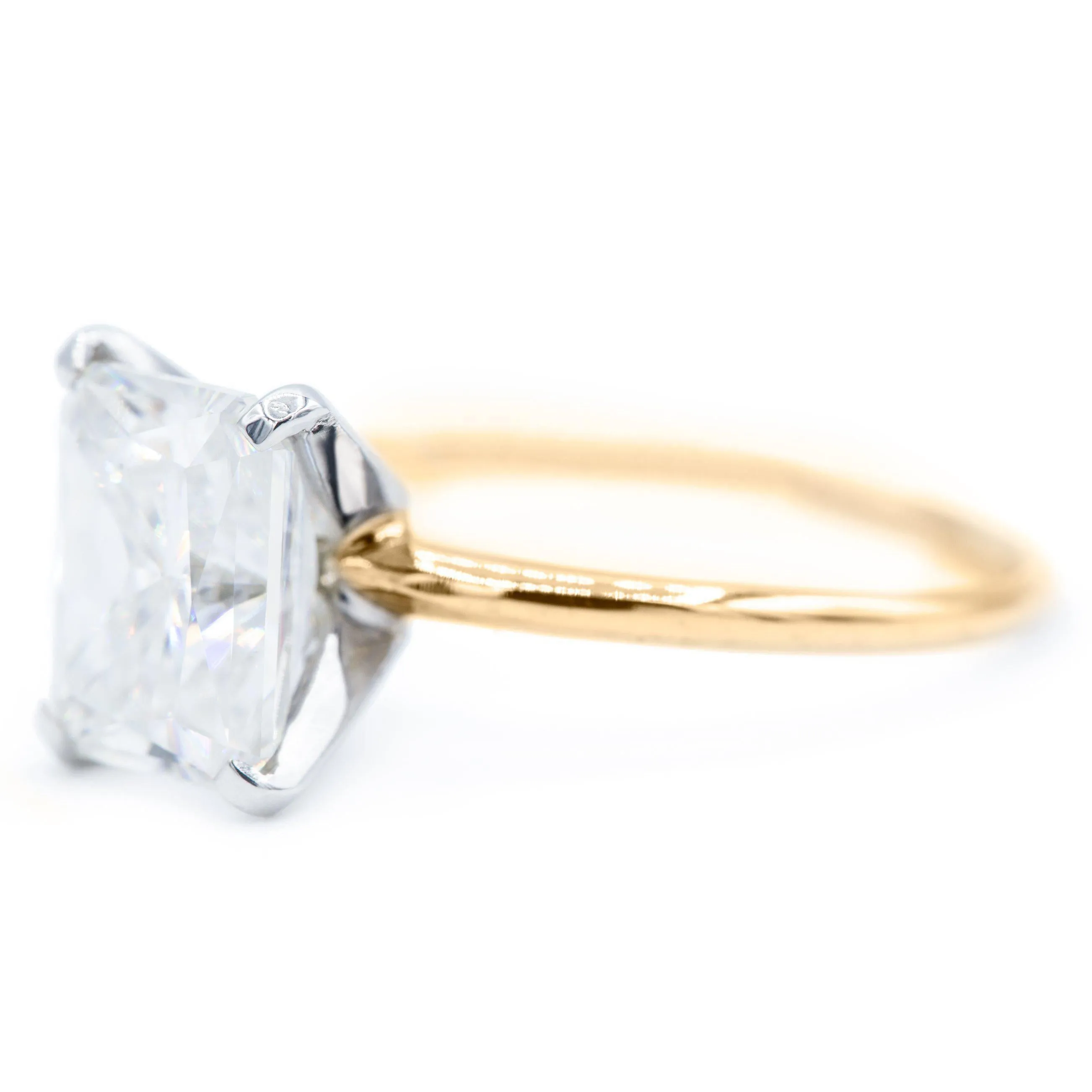 Radiant First Crush FAB Moissanite 4 Prongs FANCY Solitaire Ring