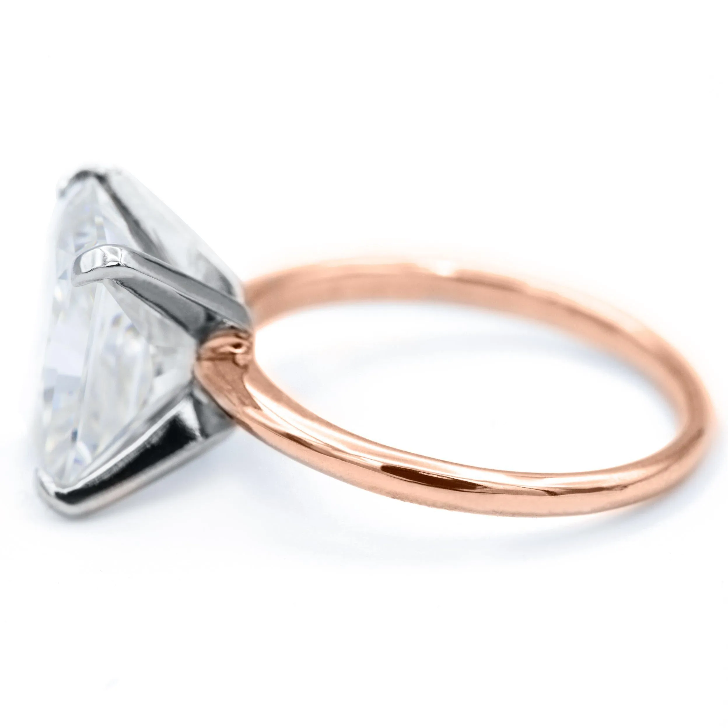 Radiant First Crush FAB Moissanite 4 Prongs FANCY Solitaire Ring