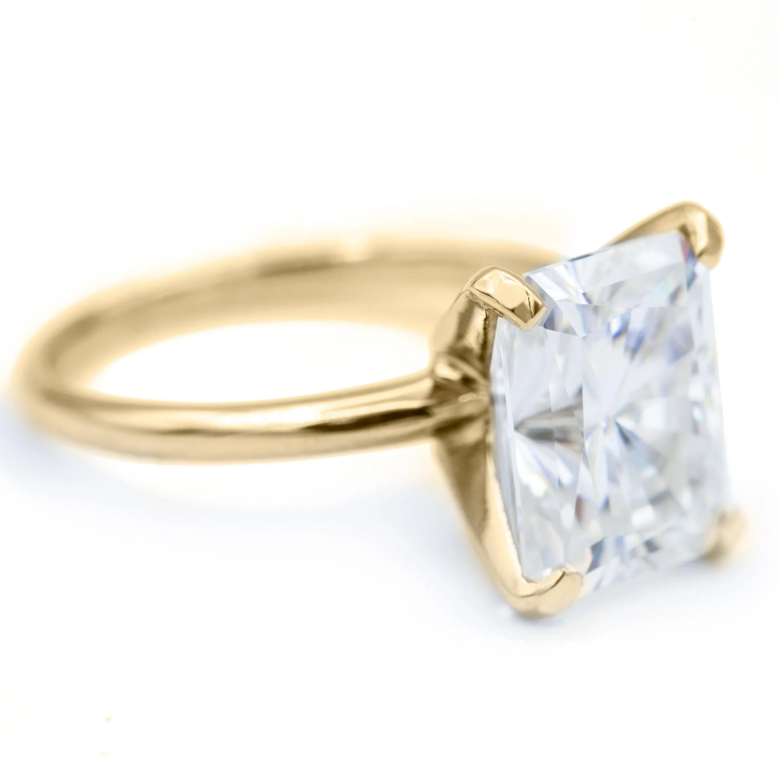 Radiant First Crush FAB Moissanite 4 Prongs FANCY Solitaire Ring