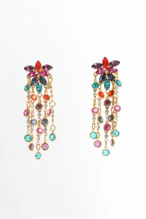 Rainbow Chandelier Rhinestone Earrings