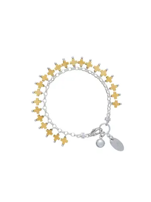 Raindrop Bracelet Gold Crosses