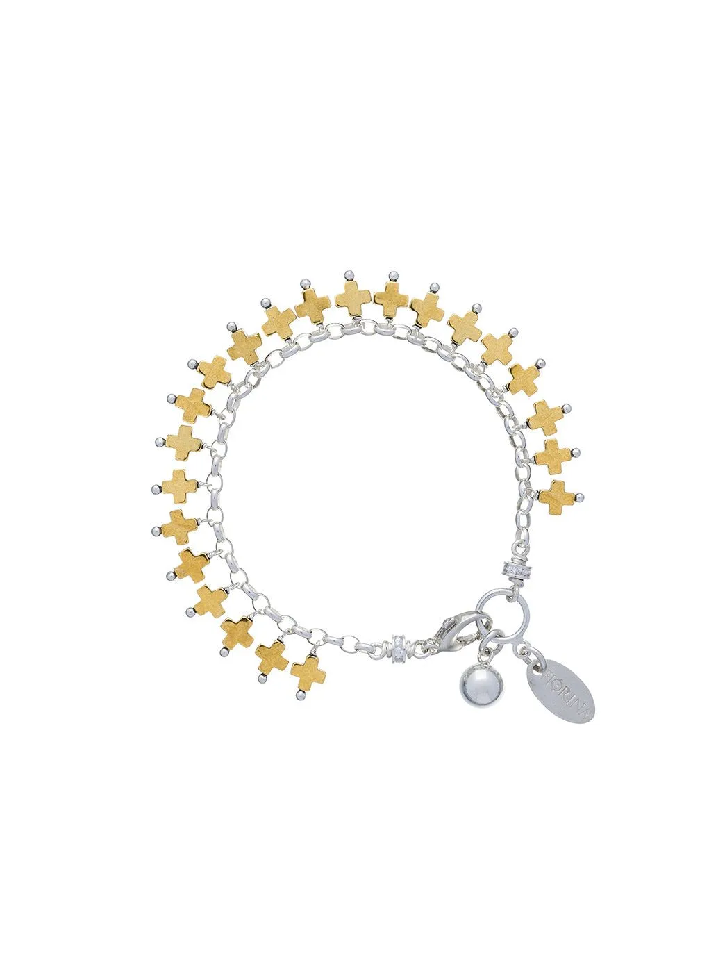 Raindrop Bracelet Gold Crosses