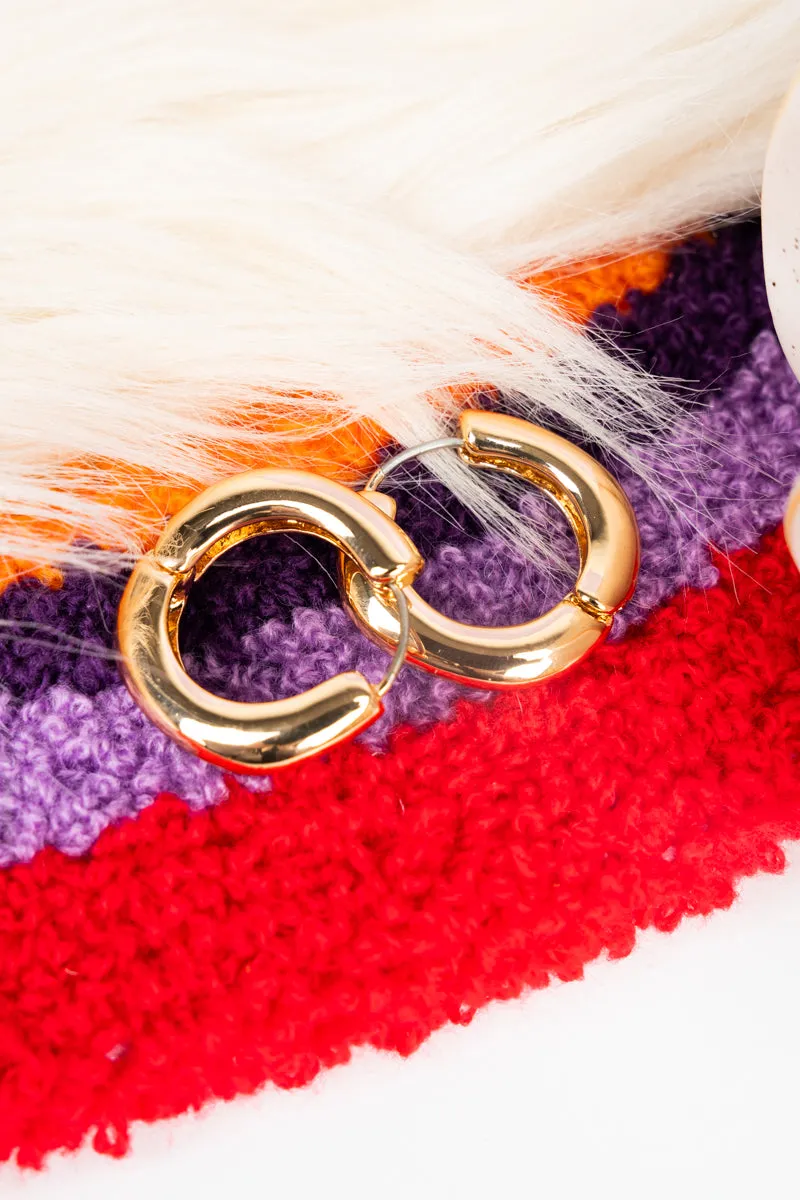 Rebecca Goldtone Huggie Hoop Earrings