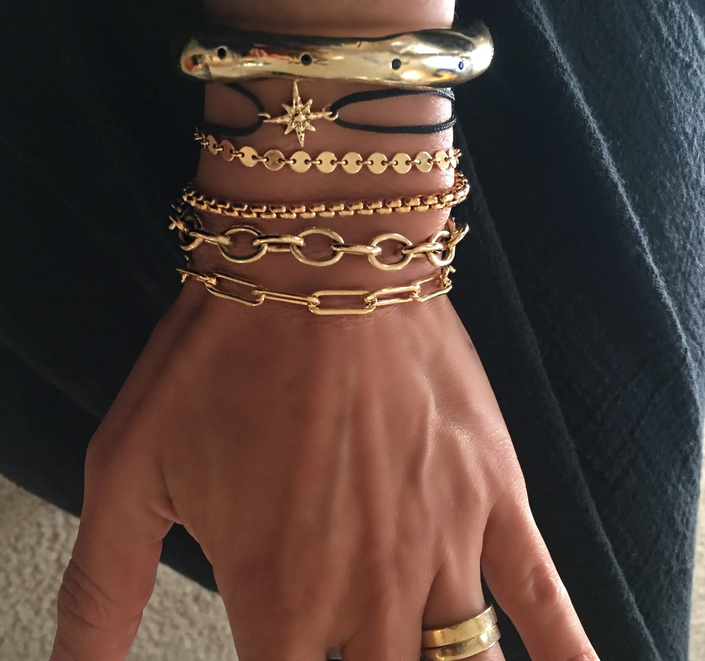 Rectangle Link Chain Bracelet - Gold