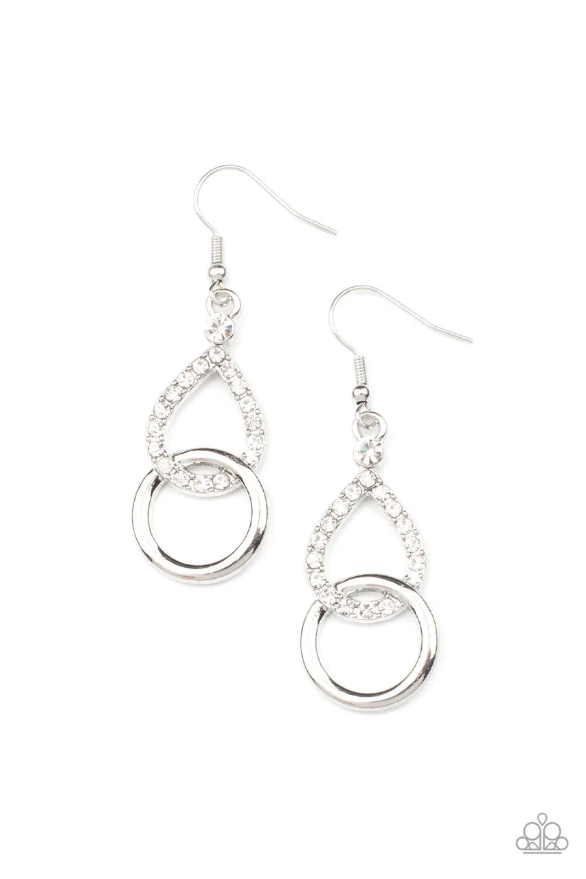 Red Carpet Couture White Paparazzi Earrings