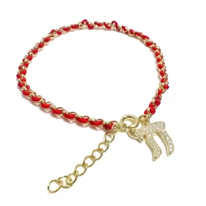 Red Cord Chai Bracelet