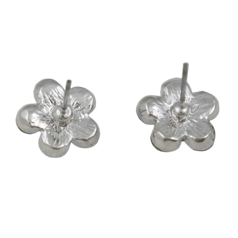 Red Crystal Daisy Stud Pierced Earring - PRL984ERD
