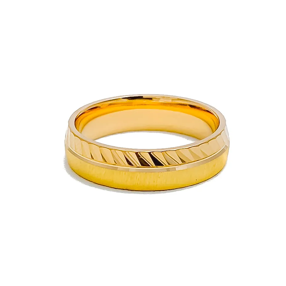 Reflective Sculptural 21k Gold Band