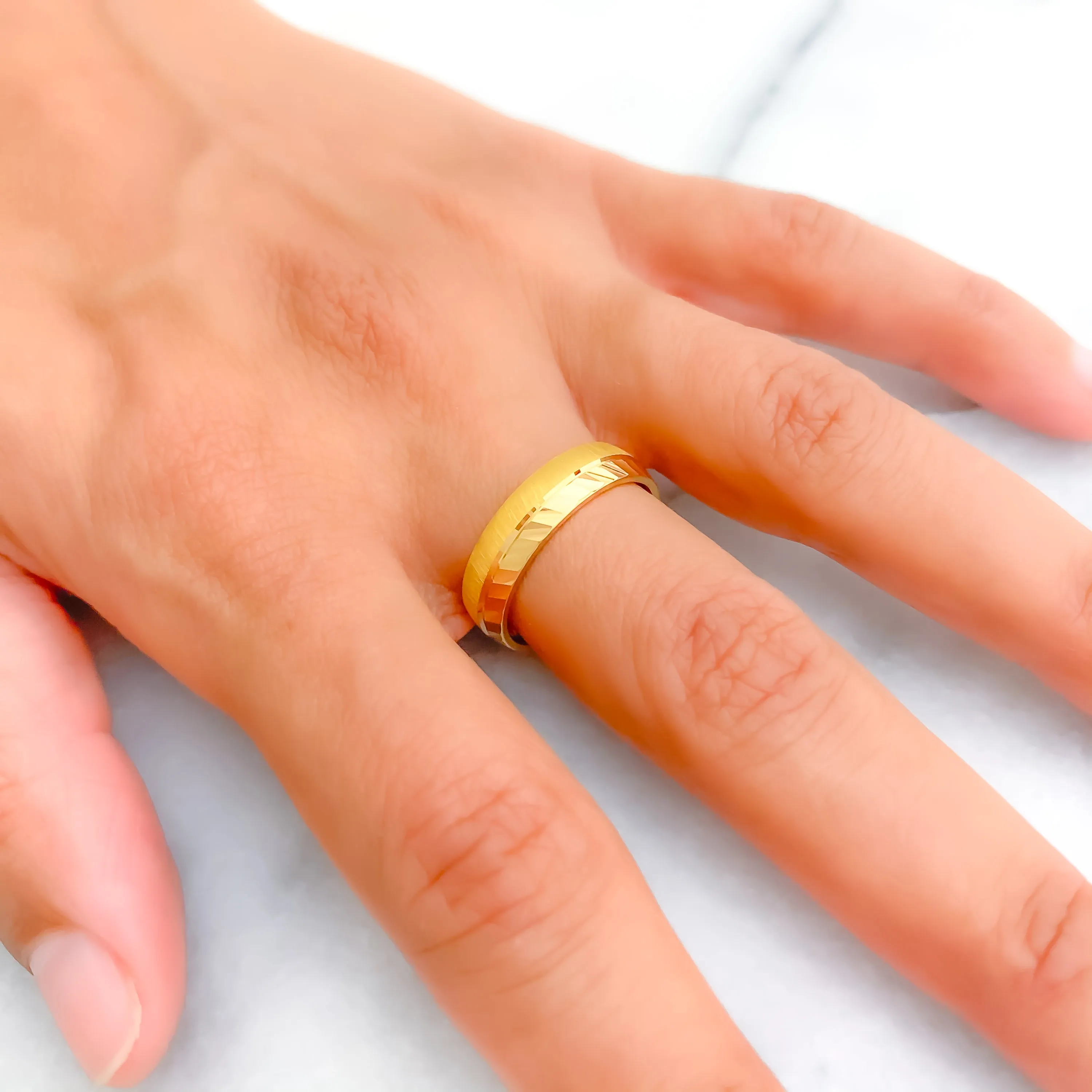 Reflective Sculptural 21k Gold Band