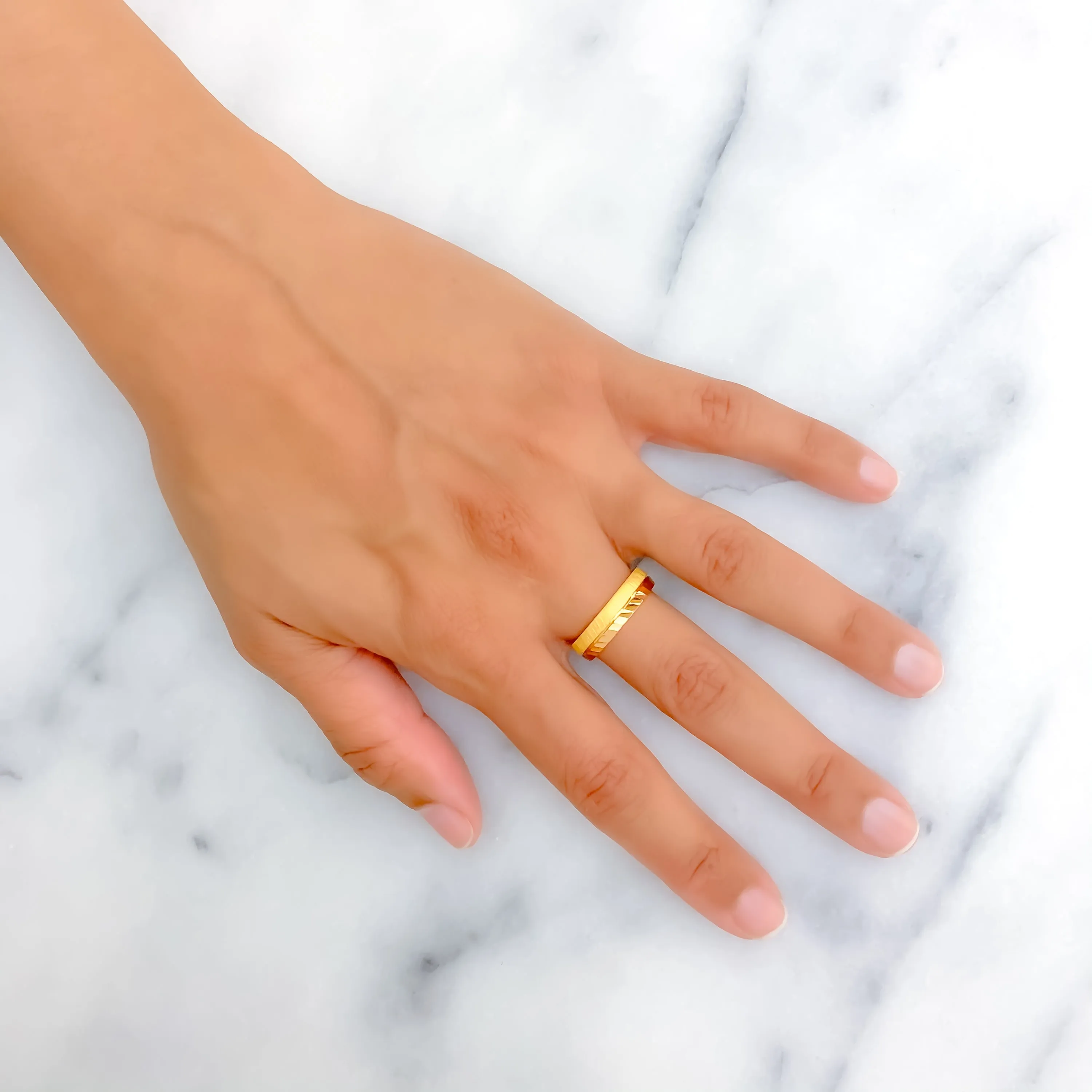 Reflective Sculptural 21k Gold Band