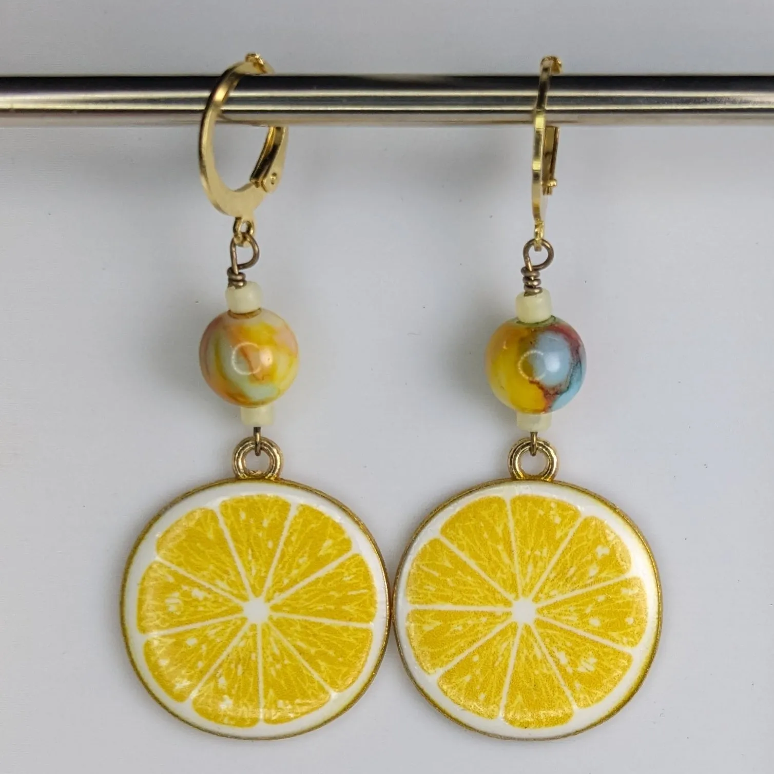 Refreshing Citrus Slices Earrings & Stitch Markers