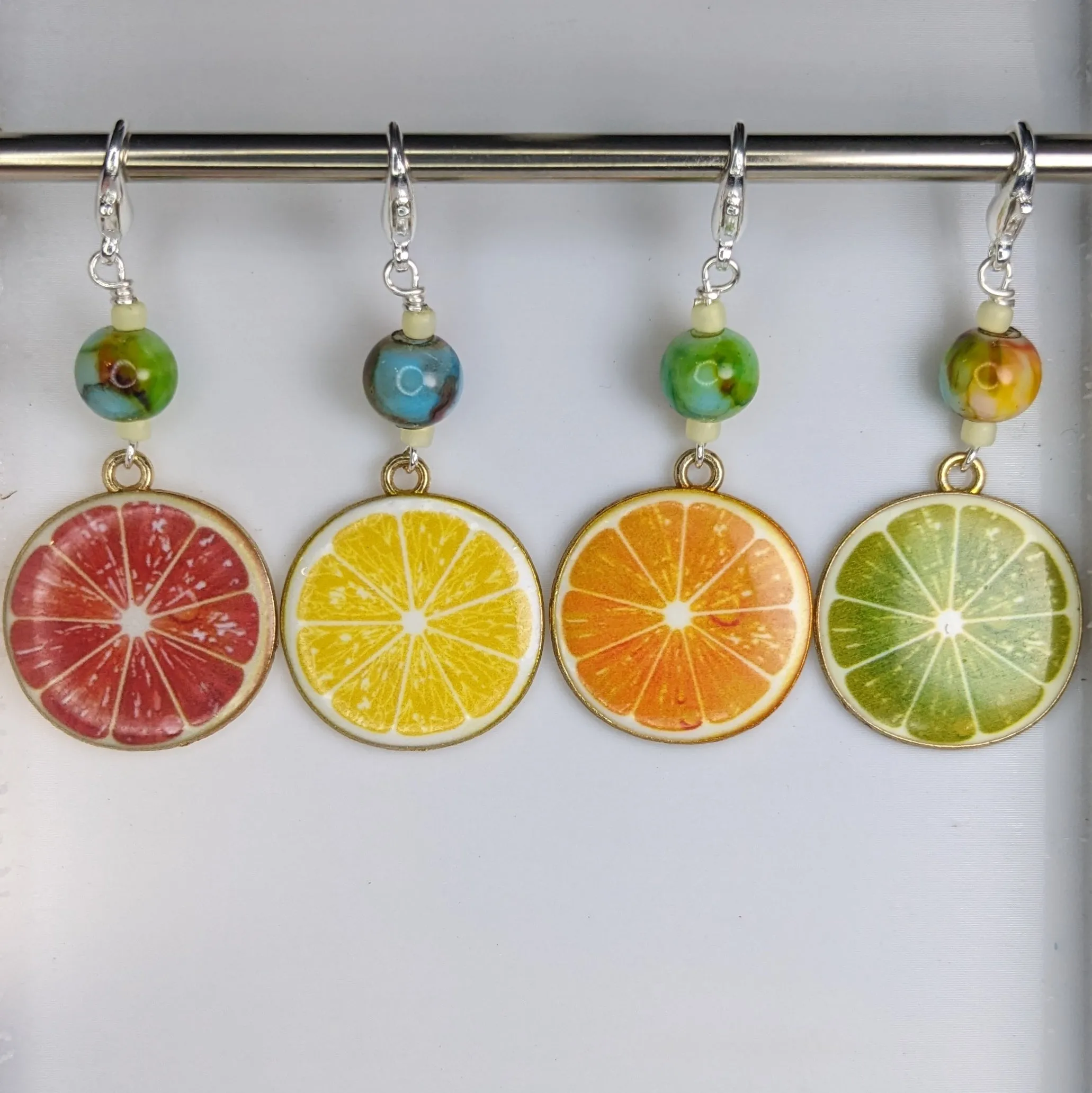 Refreshing Citrus Slices Earrings & Stitch Markers