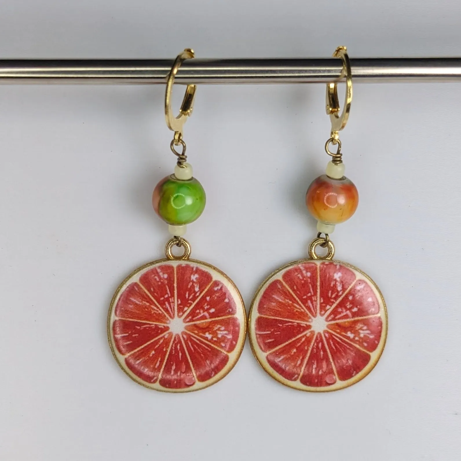 Refreshing Citrus Slices Earrings & Stitch Markers