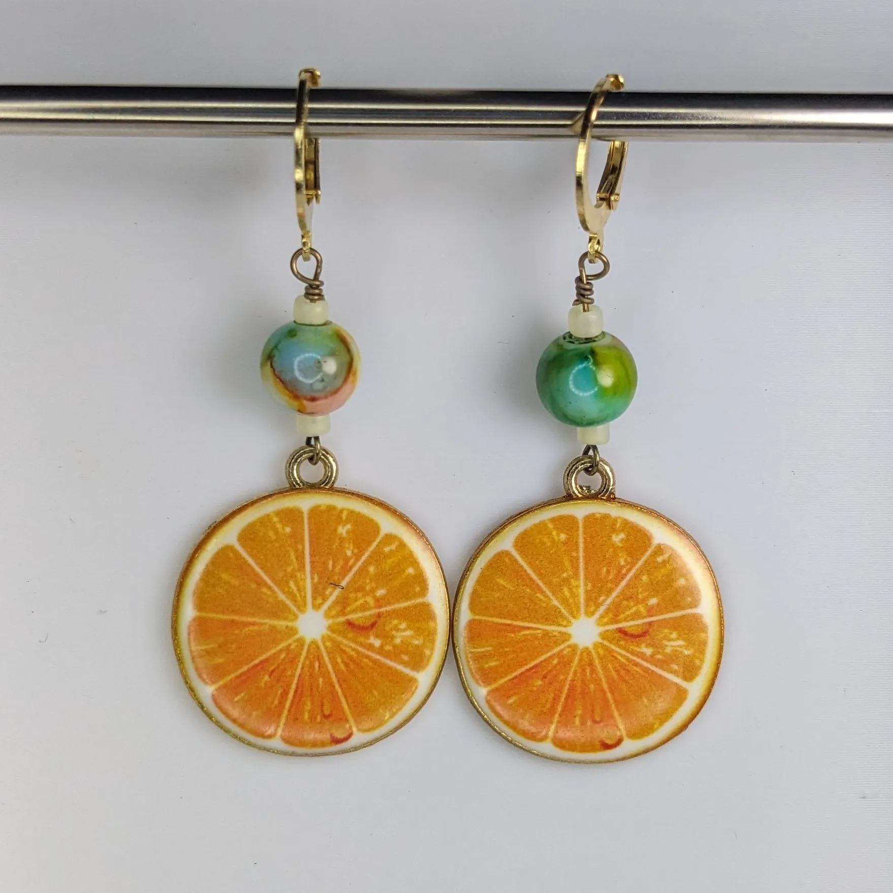 Refreshing Citrus Slices Earrings & Stitch Markers