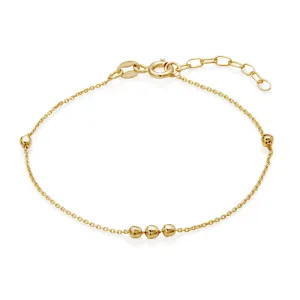 Reign Sterling Silver 18K Gold Plated Beaded Bracelet