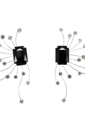 Rhinestone Black Earrings