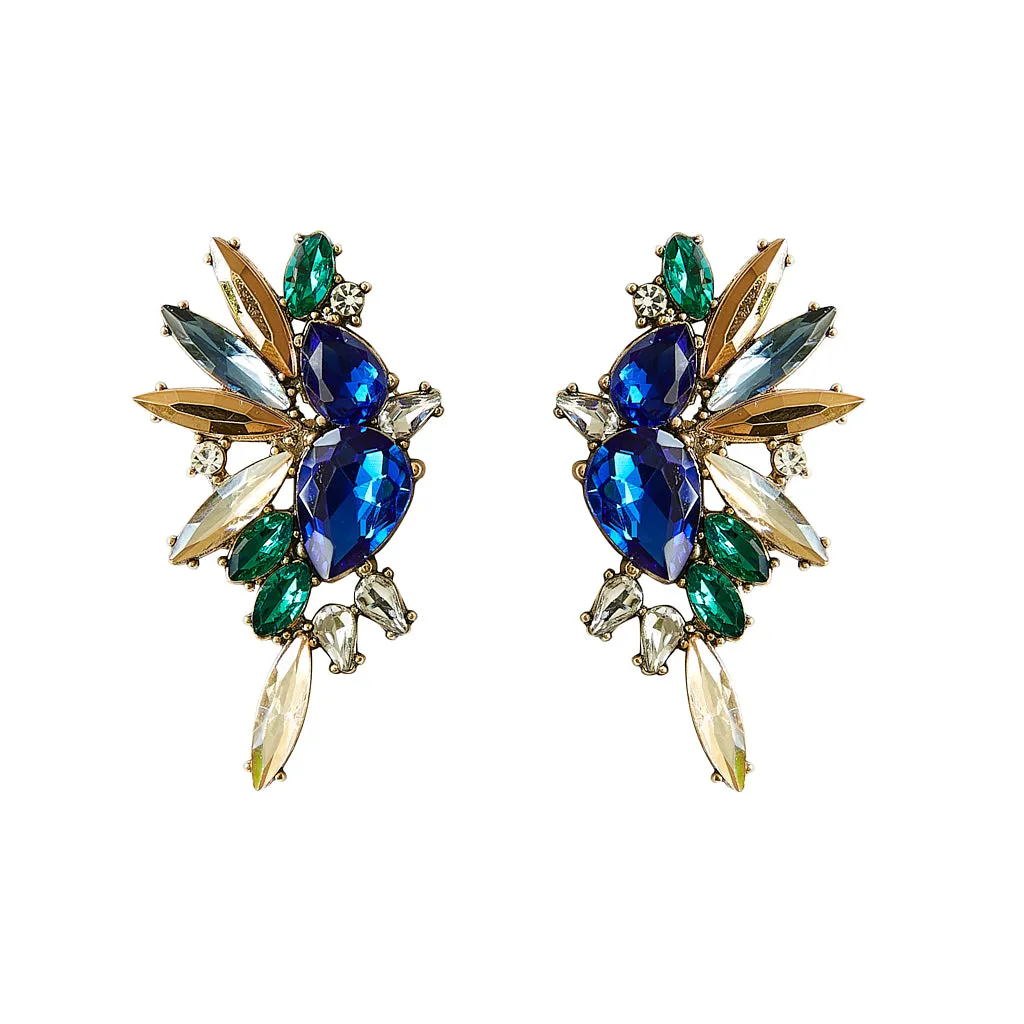 Rhinestone Blue Sparks Earrings