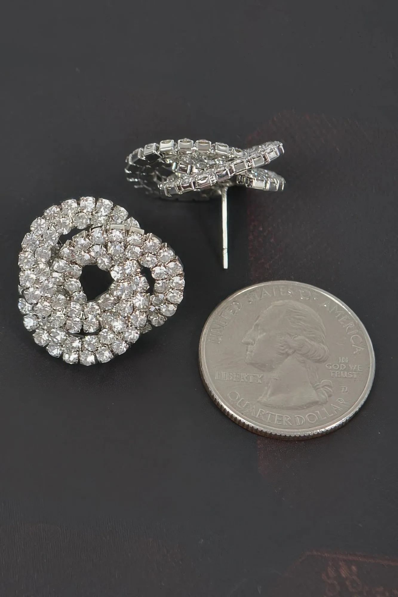 Rhinestone Button Earring