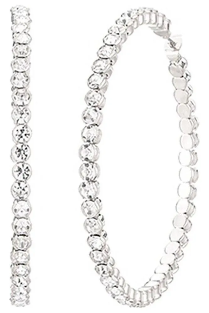 Rhinestone Circle Edge Hoop Earring
