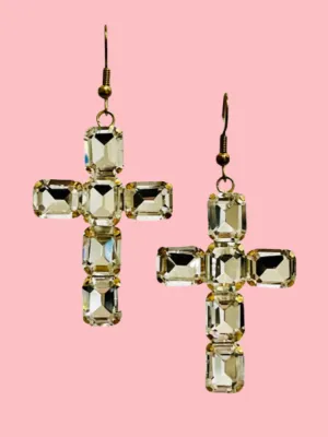 Rhinestone Cross Earring