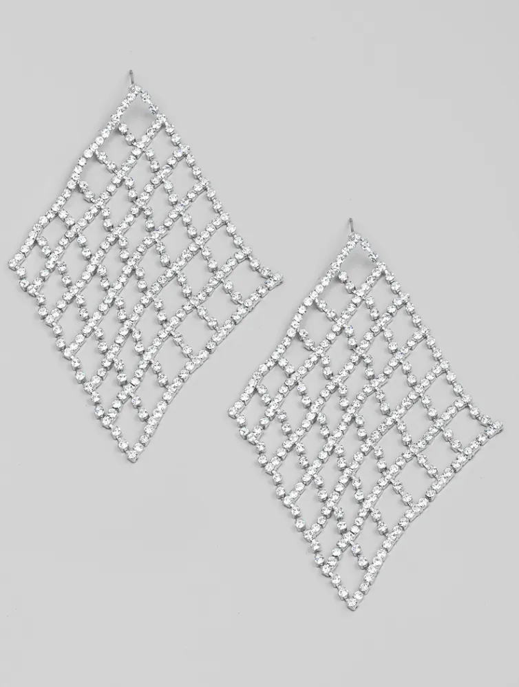 Rhinestone Diamond Shape Earrings
