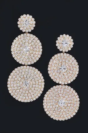 Rhinestone gold earrings