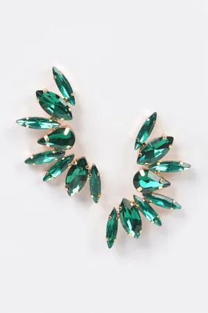 Rhinestone  green earring