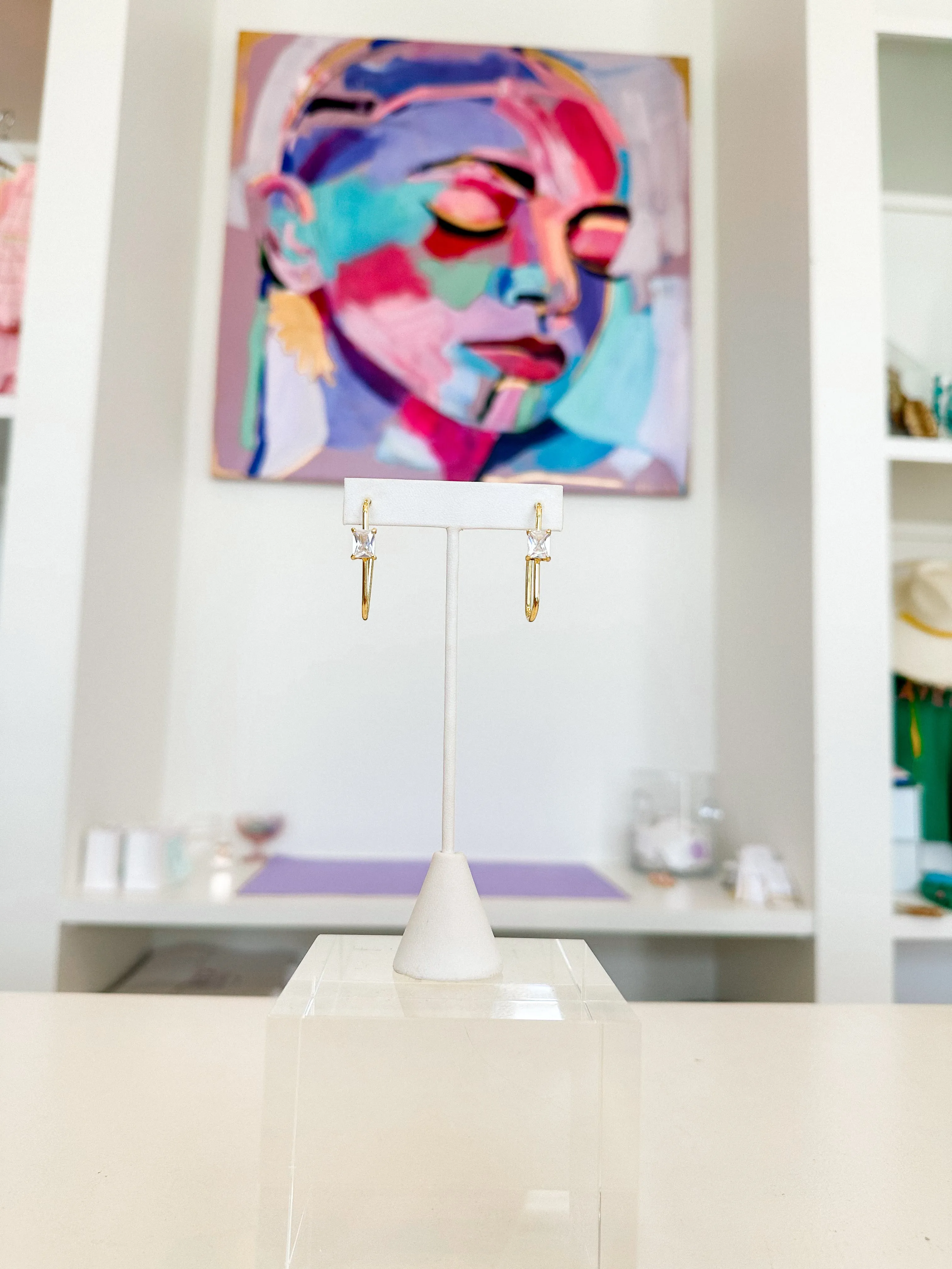 Rhinestone Hook Earring