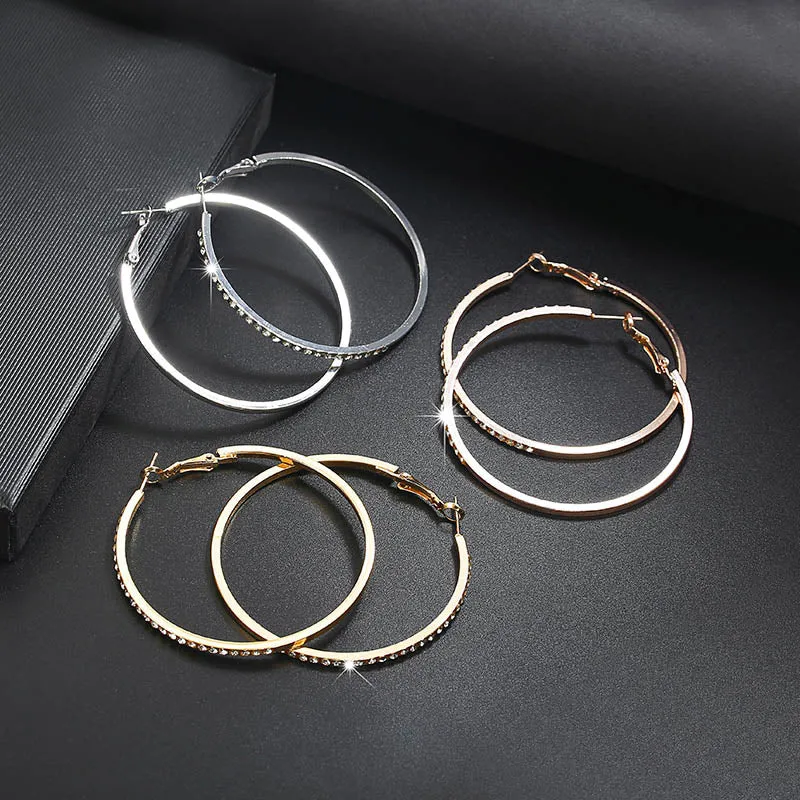 Rhinestone Hoop Earrings