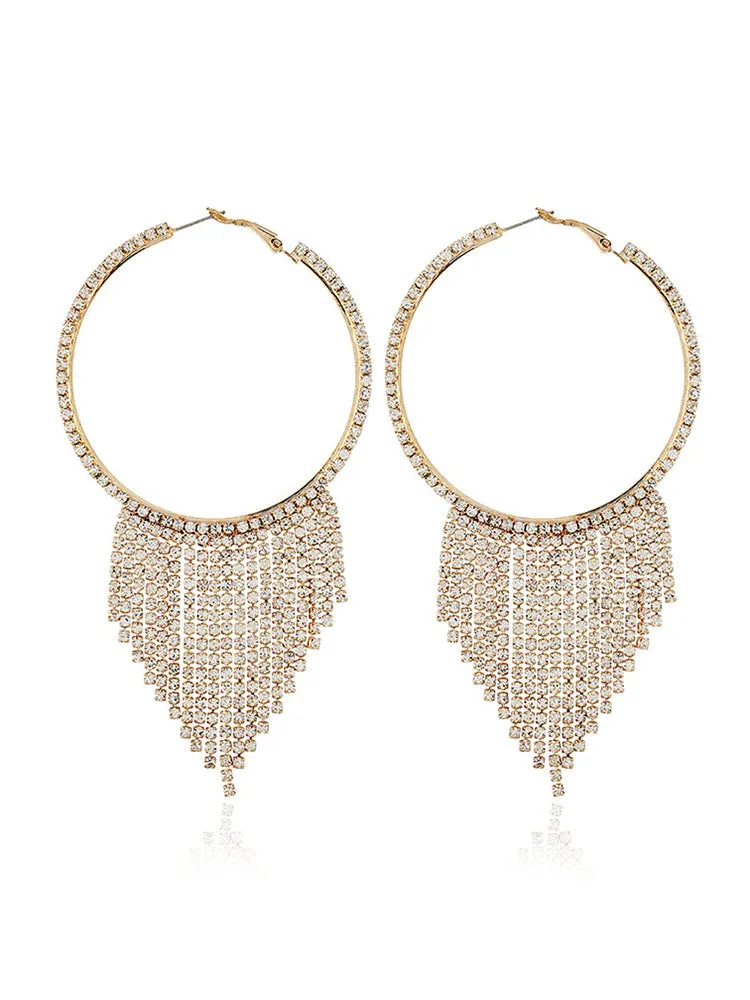 Rhinestone Hoop Earrings