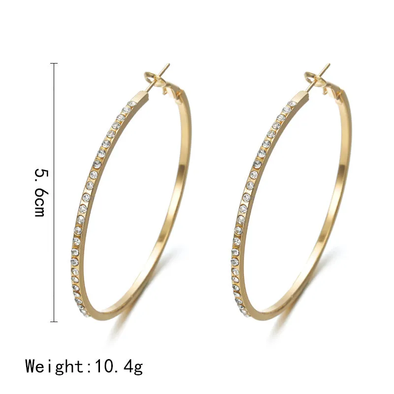 Rhinestone Hoop Earrings