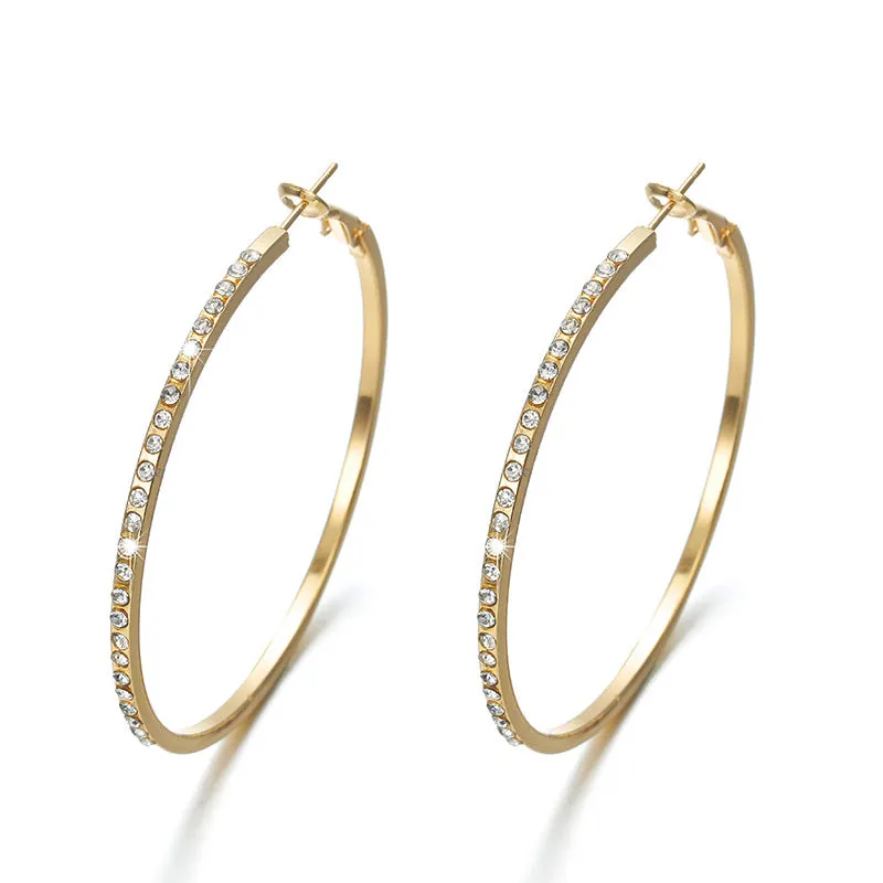 Rhinestone Hoop Earrings