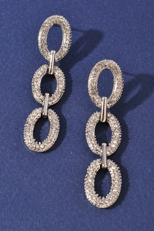 Rhinestone Link Earrings