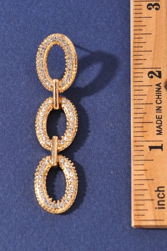 Rhinestone Link Earrings