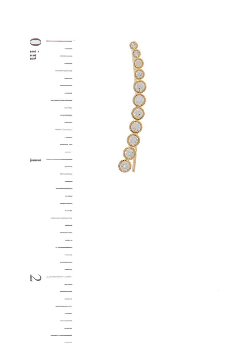 Rhinestone Metal Pull Through Earring