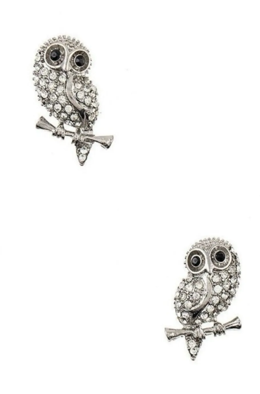 Rhinestone Owl Earrings