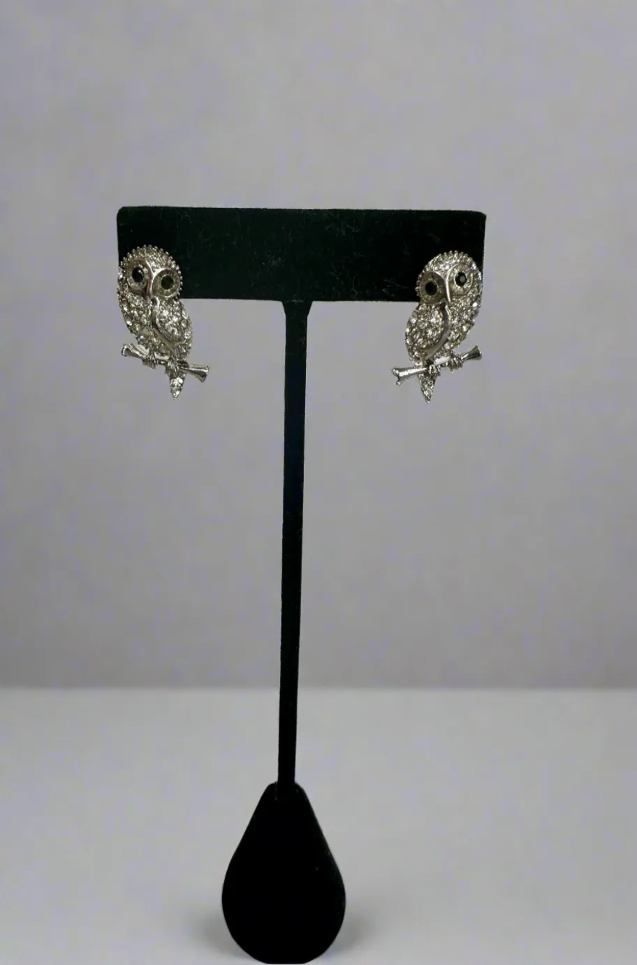 Rhinestone Owl Earrings