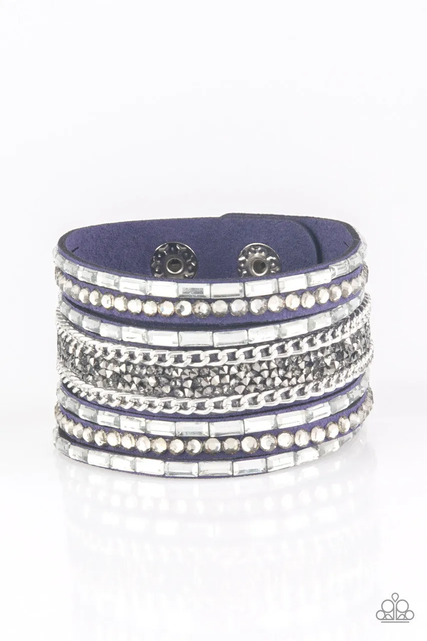 Rhinestone Rumble Blue Paparazzi Bracelet
